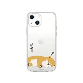 abbiFRIENDS iPhone 14 ケース しばたさんソフトクリアケース [ 透明 密着痕防止 TPU 変色しにくいUVプリント 防塵 Qi充電 ワイヤレス充電 ] かわいい キャラクター アップル 昼寝
