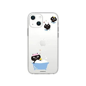 abbiFRIENDS iPhone 14 ケース ネコマンジュウソフトクリアケース [ 透明 密着痕防止 TPU 変色しにくいUVプリント 防塵 Qi充電 ワイヤレス充電 ] かわいい キャラクター アップル ... バスタイム