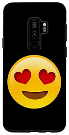 Galaxy S9+ ハートアイズ スマイリー キュート ビッグスマイル ファニー ラブフェイス 顔文字 スマホケース