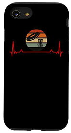 iPhone SE (2020) / 7 / 8 Ekgハートビートパルスライン ディスクゴルフバスケット ファンゴルファースタッフ スマホケース