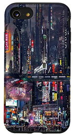 iPhone SE (2020) / 7 / 8 サイバーパンクシティ 東京日本日本日本美 80年代 90年代 アニメ スマホケース