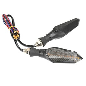 RISACCA バイク 流れる LED ウィンカー ランプ 2点セット シーケンシャル 両面発光 12V イエロー/ブルー