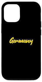 iPhone 12/12 Pro 美しい黄色のフォントでドイツ語の文字 スマホケース
