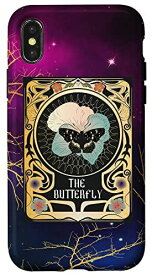 iPhone X/XS Goth Tarot Card Galaxy Butterfly Star Lover Death Moth Luna スマホケース