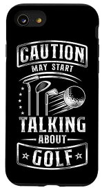 iPhone SE (2020) / 7 / 8 ゴルフ ヴィンテージ Caution May Start Talk About Golf スマホケース