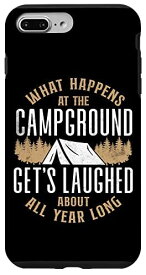 iPhone 7 Plus/8 Plus キャンプ キャンプ場テント What Happens At The Campsite スマホケース