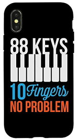 iPhone X/XS 88キー 指10本 No Problem ピアノ音楽 教師 学生 スマホケース