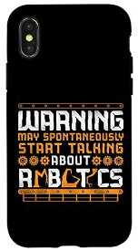 iPhone X/XS ロボット ロボティクス エンジニア ヴィンテージ 警告 5月 自発的 スマホケース