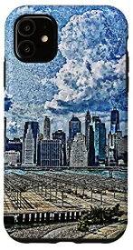 iPhone 11 New York Pop Art NYC ロワーマンハッタン スカイライン ニューヨークシティ スマホケース