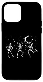 iPhone 12 mini かわいい踊るスケルトン レトロな月と星のハロウィンコスチューム スマホケース