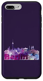 iPhone 7 Plus/8 Plus Skyline ベルリン ドイツ キャピタル水彩画ルック スマホケース