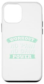 iPhone 12 mini GYM モチベーションTシャツ - No Pain No Gain ワークアウトTシャツ スマホケース