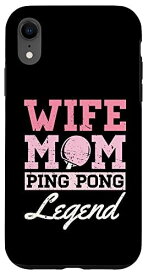 iPhone XR 女性とママのための面白い卓球愛好家のグラフィック ピンポン スマホケース