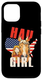 iPhone 12/12 Pro Hay girl 馬 アメリカ国旗 USA 7月4日 女性 男の子 女の子 スマホケース