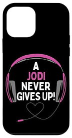 iPhone 12 mini ゲーム用引用句「A Jodi Never Gives Up」ヘッドセット パーソナライズ スマホケース