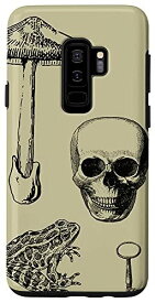 Galaxy S9+ Frog Key Mushroom and Skull, Vintage Dark Academia Nu-Goth スマホケース