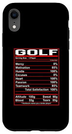 iPhone XR Funny Golf Nutrition Facts レディース メンズ ゴルフ スマホケース