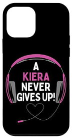 iPhone 12 mini ゲーム用引用句「A Kiera Never Gives Up」ヘッドセット パーソナライズ スマホケース