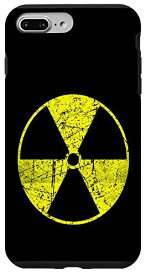iPhone 7 Plus/8 Plus グランジ バイオハザード 放射能シンボル オールドヴィンテージ サビのサイン スマホケース