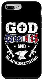 iPhone 7 Plus/8 Plus US Flag God Guns and Blacksmithing Anvil American Blacksmith スマホケース