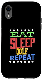 iPhone XR Eat Sleep Golf Repeat - ゴルファー スマホケース