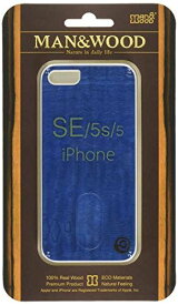 Man&Wood iPhone SE/5s/5 ケース 天然木 Vivid Midnight Blue ホワイトフレーム バータイプ I1511i5