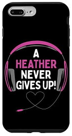 iPhone 7 Plus/8 Plus ゲーム用引用句「A Heather Never Gives Up」ヘッドセット パーソナライズ スマホケース