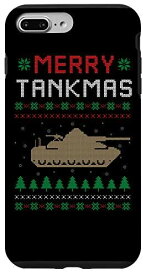 iPhone 7 Plus/8 Plus Merry Tankmas Battle Tank Military Ugly Christmas Sweater スマホケース