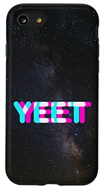iPhone SE (2020) / 7 / 8 Yeet Meme Anaglyph テキスト Vaporwave スタイル Yeet Eboy フレーズ スマホケース