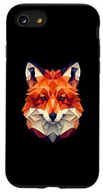 iPhone SE (2020) / 7 / 8 Fox Polygon 野生動物好き 野生動物 動物園 幾何学模様 スマホケース