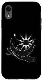 iPhone XR マジック オカルト天体 月 太陽 手 星 スマホケース