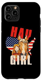 iPhone 11 Pro Hay girl 馬 アメリカ国旗 USA 7月4日 女性 男の子 女の子 スマホケース