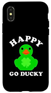iPhone X/XS Rubber Duck Happy Go Ducky lt̃N[o[ pgbNf[ X}zP[X