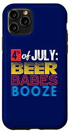 iPhone 11 Pro 7月4日ビールを飲む女の子お酒おもしろい愛国的なギャグ スマホケース