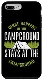 iPhone 7 Plus/8 Plus キャンプ キャンプ場テント What Happens At The Campsite スマホケース