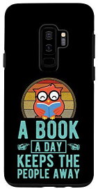 Galaxy S9+ A Book A Day Keep The People Away リーディング 文学 フクロウ スマホケース