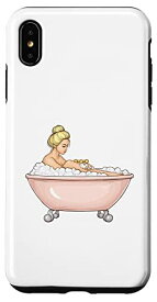 iPhone XS Max モチーフシャツ メンズ モチーフTシャツ ポップアートの女 お風呂 スマホケース