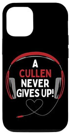 iPhone 12/12 Pro ゲーム用引用句「A Cullen Never Gives Up」ヘッドセット パーソナライズ スマホケース