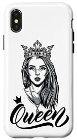 iPhone X/XS Women's Girls World Queen Graphic Design Tees, Queen Style スマホケース