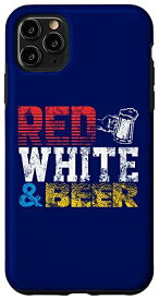 iPhone 11 Pro Max 7月4日 愛国的 レッド ホワイト ビール USA ギャグ キュート スマホケース