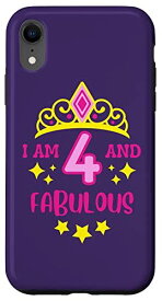 iPhone XR Four and Fabulous Girls ピンク 4歳の誕生日 プリンセス ティアラ スマホケース
