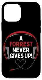 iPhone 12 mini ゲーム用引用句「A Forrest Never Gives Up」ヘッドセット パーソナライズ スマホケース