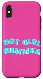 iPhone X/XS Hot Girl Summer タイポグラフィ 美的&トレンディでキュートな休暇 スマホケース