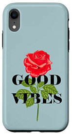 iPhone XR Cool Good Motivational Quotes Vibes With Rose Graphic Design スマホケース