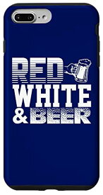 iPhone 7 Plus/8 Plus 7月4日 愛国的 レッド ホワイト ビール USA ギャグ キュート スマホケース