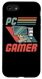 iPhone SE (2020) / 7 / 8 PC ゲーマー コンピュータ キーボード マウス ビデオゲーム レトロスタイル スマホケース