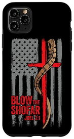 iPhone 11 Pro Max Blow The Shofar - Joel 2:1 スピリチュアルウォーフェア アメリカ国旗 スマホケース