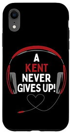 iPhone XR ゲーム用引用句「A Kent Never Gives Up」ヘッドセット パーソナライズ スマホケース