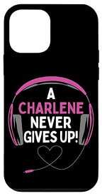 iPhone 12 mini ゲーミング引用句「A Charlene Never Gives Up」ヘッドセット スマホケース