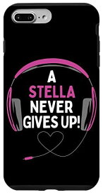 iPhone 7 Plus/8 Plus ゲーム用引用句「A Stella Never Gives Up」ヘッドセット パーソナライズ スマホケース
